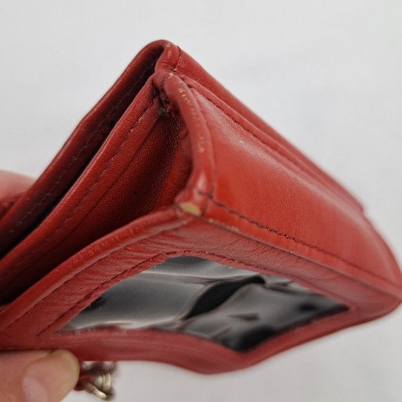 Vintage Fossil Mini Compact Wallet Red Leather - Picture 11 of 16